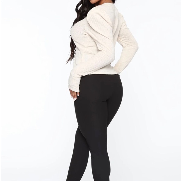 Taupe Puff Sleeve Blouse - Picture 12 of 12